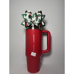 Stanley X Starbucks Mexico 2025 Holiday Red 30oz Tumbler BNWT + Custom Bow